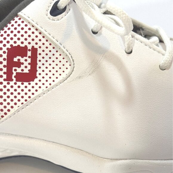 FootJoy DNA Helix Womens 6M Golf Shoes White With Red & Navy Accent Spiked Sole - Picture 7 of 8